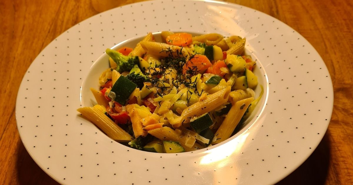 Sandras Gemüsepasta mit Lachs